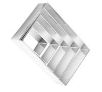 MOKKHNB Ensemble D'emporte-pièces Rectangle 5 Pièces en Acier Inoxydable pour Biscuits, Moules Pâtisserie Fiables et Nettoyage Facile, pour Décoration Fondant et Cuisson