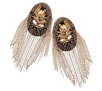 MOKKHNB Épaulettes Dorées à Franges Pour Costumes Pompons Décoratifs Insignes D'épaule Accessoires De Déguisement 1 Paire Design Élégant