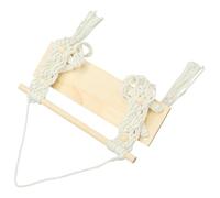 MOKKHNB Étagère Flottante en macramé, Bois et Corde de Coton tressée, Beige, Tablette Murale décorative bohème, pour Plantes d’intérieur et Home Decor