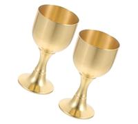 MOKKHNB Gobelet Catholique en Laiton 2 Pièces, Petit Calice Liturgique Pied pour Messe et Communion, Coupe Offrande Résistante pour Service Religieux