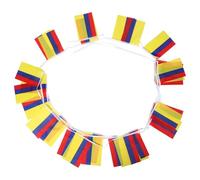 MOKKHNB Guirlande de Drapeaux Rectangulaires en Tissu Design du Drapeau National de Colombie, Facile à Suspendre et Résistante au Soleil pour Décoration Intérieure et Fêtes D'anniversaire