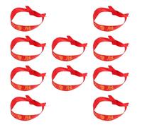 MOKKHNB Lot de 10 Bandeaux de Samouraï en Ruban Rouge, Bandeaux de Victoire Élastiques, Accessoires de Sport Unisexes pour Entraînement, Course et Événements Sportifs