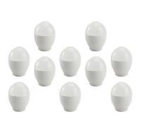 MOKKHNB Lot de 10 Coquetiers la Vapeur en Polypropylène Alimentaire Blanc pour Micro-ondes, Cuiseur à Œufs Maison, Compact et Pratique pour Cuisson Saine des Œufs Pochés
