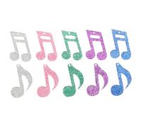 MOKKHNB Lot De 10 Pendentifs Mini Notes De Musique En Acrylique Breloques Colorées Pour Boucles D'oreilles Accessoires Diy Fournitures De Fabrication De Bijoux Pour Créations Personnalisées