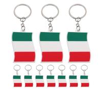 MOKKHNB Lot de 10 porte-clés souvenirs Italie : porte-clés pendentif drapeau national pour sacs à dos, sacs à main et cartables - Souvenirs de l’équipe de football italienne, cadeaux de fête