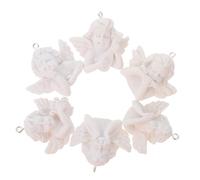 MOKKHNB Lot de 12 Mini Statues en Résine D'anges Baroques Argentées, Accessoires DIY pour Fabrication de Bijoux, Décoration Rétro pour Loisirs Créatifs et Présents Artisanaux