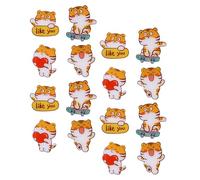 MOKKHNB Lot de 16 Épingles en Acrylique Tigre Dessin Animé, Accessoires Pratiques et Faciles à Porter, Ornements Décoratifs pour Paquet et Vêtements, Style Mixte Élégant Plusieurs styles