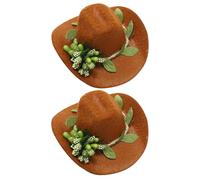 MOKKHNB Lot de 2 Bouchons Décoratifs pour Bouteilles de Vin en Plastique Chapeaux Miniatures Colorés pour Décoration DIY de Fête Accessoires pour Noël et Réunions Festives