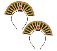MOKKHNB Lot de 2 coiffes de théâtre égyptiennes, serre-tête de reine d'Égypte doré à paillettes, accessoire de costume pour représentations théâtrales, pièces scolaires et événements