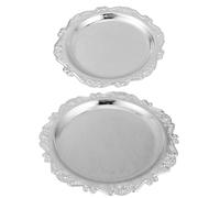 MOKKHNB Lot de 2 plateaux ronds de Pessah (20 x 25 cm) pour le Seder, parfaits pour les décorations de fêtes juives.