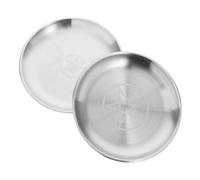 MOKKHNB Lot de 2 Plateaux Ronds en Fer avec Pentagramme - Plat proposé et Plateau à Bijoux pour prière Ronde - Plateau décoratif Multifonction pour Tarot et Sorcellerie