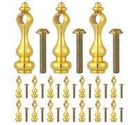 MOKKHNB Lot de 20 métalliques pour galerie, connecteurs de Meubles dorés M4, Capuchons pour poteaux de Garde-Corps en Verre, armoires et Chariots de Bar : Installation sécurisée