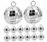 MOKKHNB Lot De 20 Pendentifs Boule Disco Vintage 70s En Plastique Holographique, Breloques Diy Accessoires Bijoux, Décoration Porte-clés Et Boucles D’oreilles, Fabrication Créative Loisirs