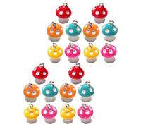 MOKKHNB Lot de 20 Pendentifs Champignon en Résine Épingle, Mini Breloques pour Collier Diy, Accessoires Uniques pour Bijoux et Bracelets, Usage Polyvalent Couleur Couleur Aléatoire