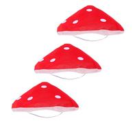 MOKKHNB Lot de 3 Chapeaux Champignons Tachetés en Tissu Léger Taille Unique Diamètre 18 CM pour Cosplay, Fêtes et Jeux Vidéo, Bérets Garçons, Filles et Adultes