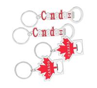 MOKKHNB Lot De 4 Porte-clés Drapeau Canada - Pendentif En Avec Et Décapsuleur Décoratif Pour Souvenirs De Voyage Et Célébrations