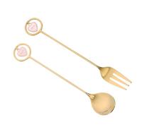 MOKKHNB Lot de 6 Set de Cuillères à Café en Acier Inoxydable Pendentif Cœur, Cuillères à Dessert Mélanger, Ensemble Présent Noël pour Thé, Café et Pâtisseries, Coffret Coloré pour Fêtes