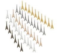 MOKKHNB Lot De 60 Pendentifs Tour Eiffel En Alliage Rétro, Accessoires Bijoux Unisexes, Couleur Aléatoire, à Suspendre Mini Porte-clés, Présent Souvenir Fête Anniversaires Et Occasions Spéciales