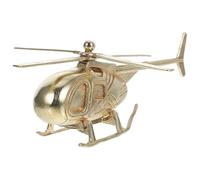 MOKKHNB Mini Figurine Hélicoptère en Laiton, Statue Rétro Élégante | Pièce Décorative Sculptée à Main, Maison, Idée Présent Anniversaire, Style Vintage