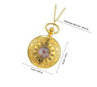 MOKKHNB Montre de Poche Rétro Unisexe avec Chiffres Romains Montre Mécanique Vintage Alliage Doré Légère et Compacte avec Boîte Cadeau Noire