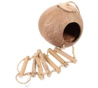 MOKKHNB Nid de Coquille de Noix de avec échelle léger et Facile à Utiliser pour Oiseaux domestiques, lit Suspendu décoratif pour Cage d'oiseaux, 1 Set