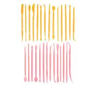 MOKKHNB Outils de Sculpture sur Argile 28 Pièces Kit de Modelage pour Pâte Polymère et Poterie Accessoires Multifonctions Compacts en Plastique pour Décoration Modelage et Création