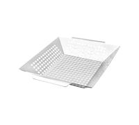 MOKKHNB Panier de Barbecue avec Trous en Acier Inoxydable Résistance à Chaleur et Durabilité Grosse Capacité pour Barbecue en Plein Air et Grandes Réunions