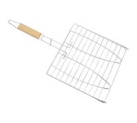MOKKHNB Panier de Grillade Pliable en Fer Galvanisé avec Double Grille et Verrou Latéral pour Barbecue Extérieur, Distribution Uniforme Chaleur, pour Crevettes et Viandes Lors