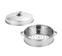 MOKKHNB Panier Vapeur Inox Multifonction avec Couvercle Cuiseur Vapeur pour Légumes Poissons Dim Sum et Plus Ustensile Cuisine Pratique