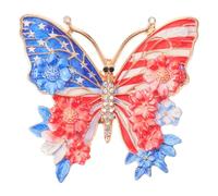MOKKHNB patriotique ornée d'un pendentif drapeau, insigne commémoratif du 4 juillet, accessoire de à étiquette rouge, blanche et bleue, idéal pour les cadeaux officiels de la fête nationale