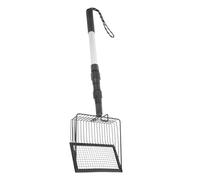 MOKKHNB Pelle à Cendres Creuse pour Cheminée avec Manche Long Réglable en 3 Sections, en Fer Résistant Chaleur, pour Foyers et Barbecue Extérieur