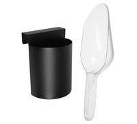 MOKKHNB Pelle à Grains et Pelle à Glaçons en Plastique Abs, Ensemble avec Organiseur Mural Suspendu, Cuillère Alimentaire Polyvalente Cuisine, Supermarché et Bar, Utilisation Réutilisable