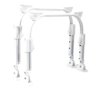 MOKKHNB Pied de Table en U Autobloquant Pliable, Fer Blanc, 1 Paire | Installation Facile, pour Table de Lit et Bureau Scolaire, Structure Réglable, Lot de 2 Pièces