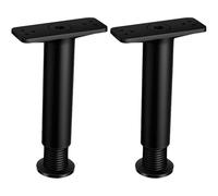 MOKKHNB Pieds de Soutien Réglables Protège Sol et Meubles Hauteur Ajustable 15-25cm Lot de 2 Pièces pour Cadre de Lit en Plastique-Acier Noir pour Matelas et Lit