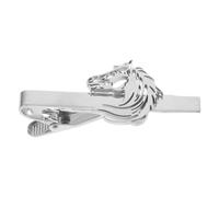 MOKKHNB Pince à cravate pour homme en forme de cheval : pince à cravate en métal ornée d'une croix - accessoire élégant argenté pour les mariages, les tenues professionnelles et les