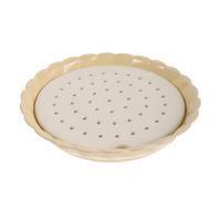 MOKKHNB Plaque vapeur en céramique : panier vapeur de 21,7 cm (8,54 pouces) pour raviolis - Plaque filtrante à avec trou d'égouttage - Plateau double couche pour la cuisson du et autres aliments