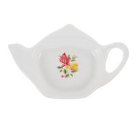 MOKKHNB Plateau à Sachets de Thé en Céramique Blanc de Théière, Support Solide et Élégant pour Sachets Usagés, Pause Thé la Maison