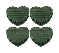 MOKKHNB Plateau de Boue Floral de Cœur 4pcs Ventouse, Mousse pour Arrangement Floral de Mariage, Facile à Utiliser et Résistant, Accessoire Fleuriste Créatif