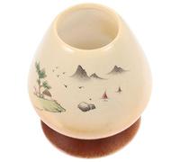 MOKKHNB Porte à Matcha en Céramique Japonaise Décorative, Support Stable Fond Plat, Accessoire Essentiel pour Cérémonie du Thé Matcha, Outil Pratique pour Préparation Traditionnelle