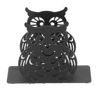 MOKKHNB Porte-serviettes Décoratif en Métal Noir 12 X 4 X 10,2 Cm Motif Hibou Creux, Support de Table Compact pour Serviettes et Mouchoirs, la Cuisine, Café et Salle à Manger
