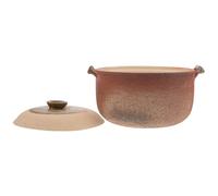 MOKKHNB Pot en Argile pour Cuisson 2,5l avec Poignée Pratique et Design Élégant, Casserole Étanche pour Soupes, Ragoûts et Utilisation Cuisine Maison