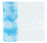MOKKHNB Rouleau de Tulle Scintillant Flocon de Neige 15cm X 10 Yards en Polyester pour Décoration de Noël et Création de Jupes à Bulles Élégantes