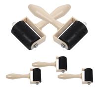 MOKKHNB Rouleau D'impression pour Garçon et Filles 5 Pièces en Caoutchouc et Plastique Noir Prise Confortable pour Étaler Peinture Huileuse en Gravure et Impression