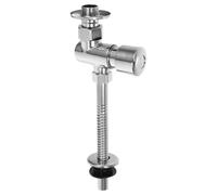 MOKKHNB Soupape de Chasse D'eau pour Urinoir en Cuivre Alliage Argenté, Bouton Manuel et Robuste pour Toilettes Domestiques et Salle de Bain