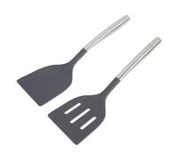MOKKHNB Spatules en Professionnelle et Antiadhésives Ensemble de 2 Noires Résistantes la Chaleur et Restaurant