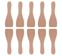 MOKKHNB Spatules Plates en Bois de Hêtre Lot de 10 Compactes pour Cuisson au Four et Poêle, Petites Ustensiles Ergonomiques pour Raclette et Friture, Nettoyage Facile