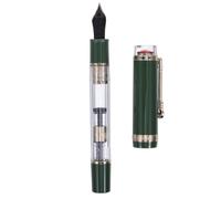 MOKKHNB Stylo-plume Professionnel Rechargeable à Pointe Fine pour Écrire | Résine Verte, Remplacement Facile de Cartouche, Débit D’encre Fluide, Usage Réunions et Enseignement