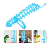 MOKKHNB Support de Nourriture pour Perroquet avec Suspendu Porte-Fruits Résistant Plastique Sécurité Anti-Intrusion Facile à Installer pour Perruches et Oiseaux Bleu