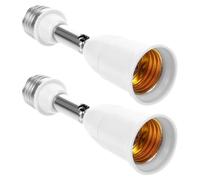 MOKKHNB Support pour douille E27 à rotation complète 360°, 2 pièces ABS, adaptateur polyvalent pour ampoules LED, adapté à l'éclairage intérieur et commercial