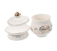 MOKKHNB Tasse Doffrande Porcelaine Lotus Blanche pour Rituel Bouddhiste Récipient Deau Sacrée Élégant et Décoratif Accessoire de Traditionnel Chinois